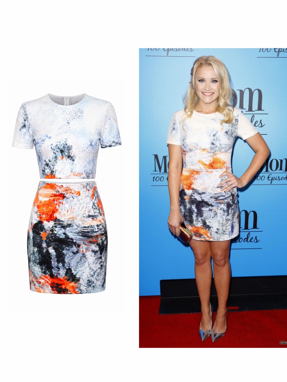 Bec & Bridge Fire & Ice Abstract Print Cutout Mini Dress 8 ASO Emily Osment 🟡
